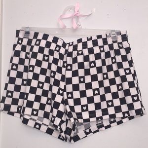 Checkered sleep shorts